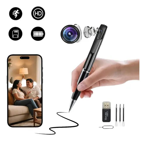 Cámara Oculta Portátil en Forma de Bolígrafo WiFi 1080P Color Negro | Grado B