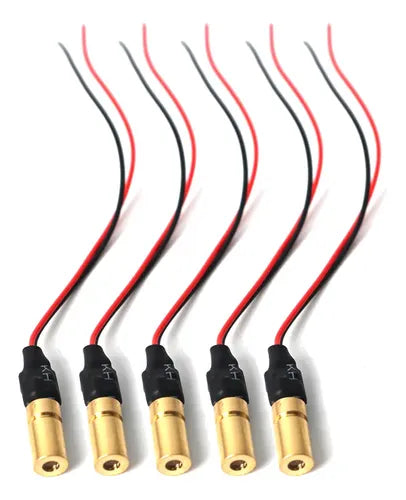 5 Módulos Láser Rojo de 5 mW 650 nm con Proyección de Cruz 6 mm | Grado B
