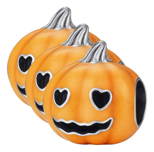 Charm con Forma de Calabaza de Halloween Color Plateado y Naranja | Grado B