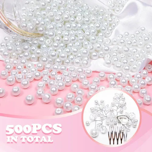 MEDIA PERLA, MANUALIDADES, BISUTERÍA, DECORACIÓN,6MM, 500PZ.