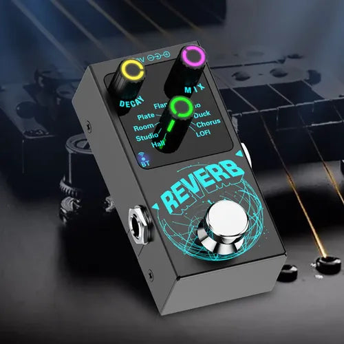 Pedal de Efectos Reverb de 9 Tonos para Guitarra Eléctrica Color Negro | Grado B