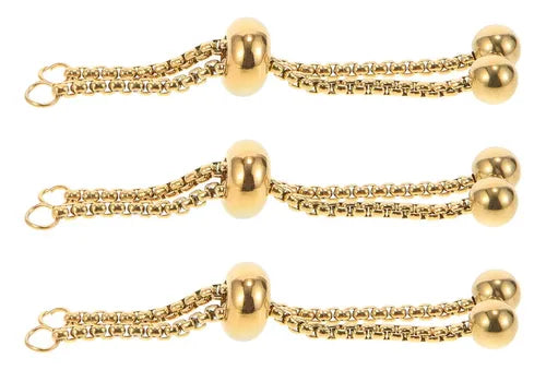 Pulsera Ajustable de Acero Inoxidable con Ancla y Cuentas | Grado B