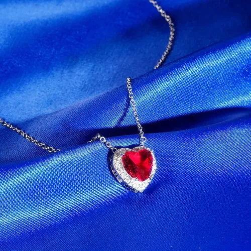 COLLAR CORAZÓN INFINITO DE COLOR PLATEADO 45CM