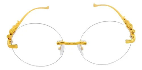 Lentes Sin Montura Redondos Dorado Luxury Detalle ...