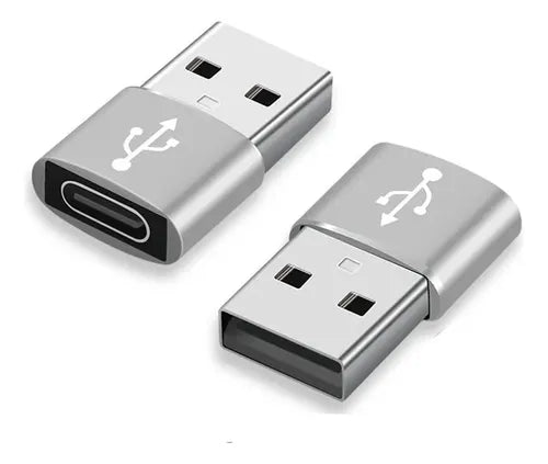 Adaptador USB Tipo C Hembra a USB Macho Color Plateado | Grado B
