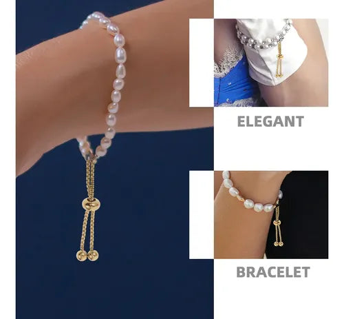 Pulsera Ajustable de Acero Inoxidable con Ancla y Cuentas | Grado B