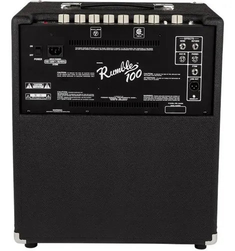 Amplificador Fender Rumble Series 100 Transistor Para Bajo De 100w Color Negro/plata 127v GRADO A