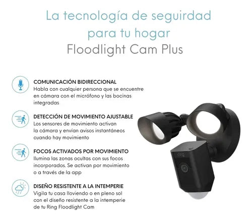 CAMARA SEGURIDAD RING FLOODLIGHT CAM WIRED PLUS NEGRO GRADO B