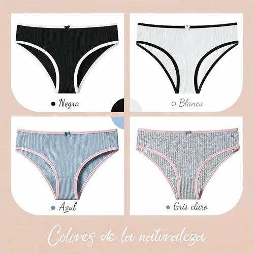 Bragas, Bragas de Tendencia de Moda para Mujeres, 4 Piezas | Grado B