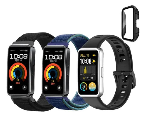3 Correas para Huawei Band 9 y 8 de Nylon y Silicona con Funda | Grado B