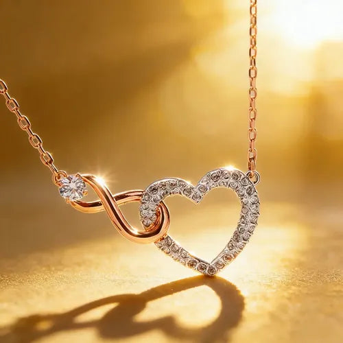 Collar de Corazón Amor Eterno con Cristal | Grado B