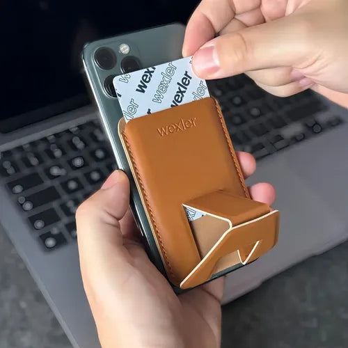 Tarjetero Cartera Magnético Compatible con MagSafe para iPhone Color Camel | Grado B