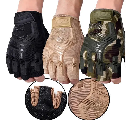 Guantes Tacticos Nudillos Almohadillas Militar Medio Dedo 1660 | Grado B