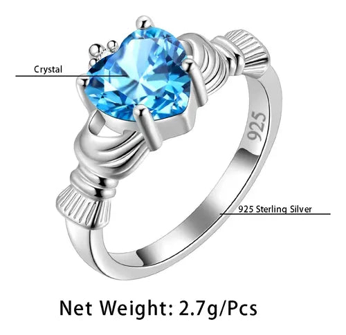 Anillo de Abrazo Tipo Promesa para Mujer Color Plateado | Grado B