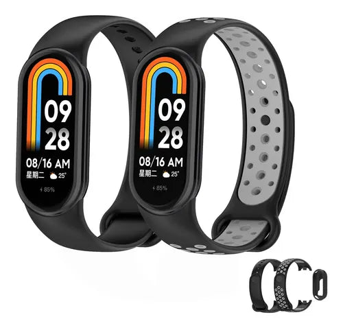 2 correas para xiaomi mi band 8 silicone repuesto y funda 1 GRADO A