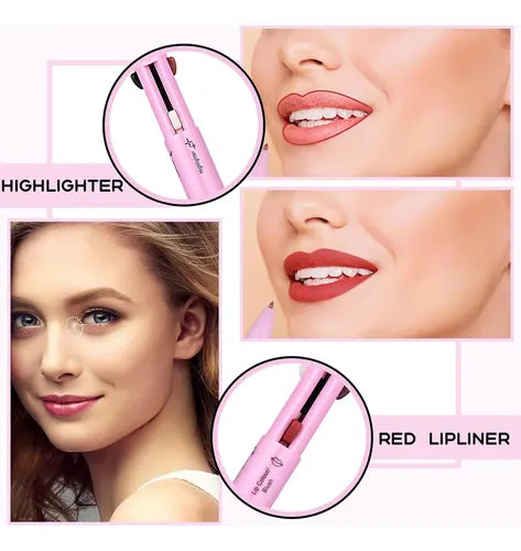 SET DE BOLÍGRAFOS DE MAQUILLAJE MULTIFUNCIÓN 4 EN 1: LÁPIZ D 2