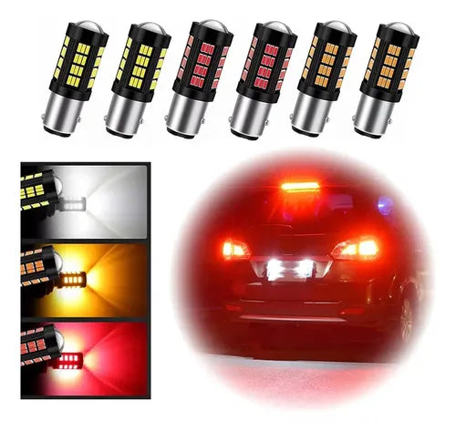 2 Focos Estróbos Leds Cuarto Stop 1157 BAY15D P21/5W | Grado B