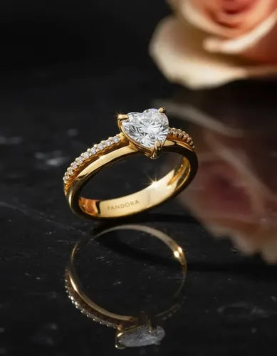 Anillo de Promesa y Compromiso Color Plateado | Grado B
