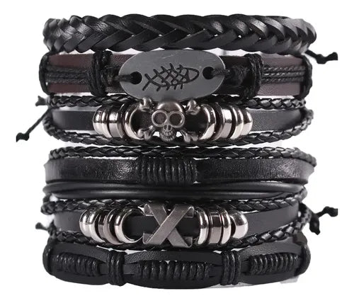 Pulsera De Cuero Trenzado Con Cierre Magnético Para ...