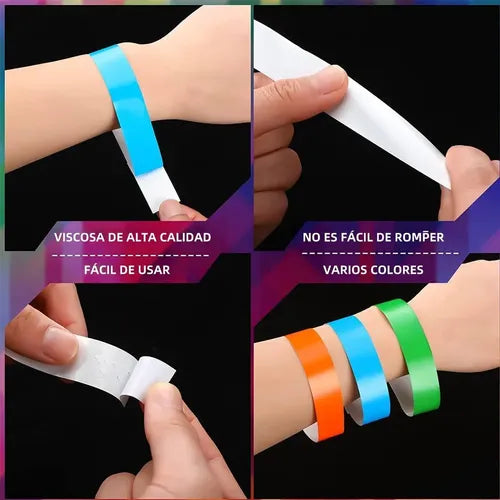 500 Pulseras de Identificación de Papel Tyvek para Eventos | Grado B