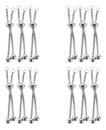 Pulsera Ajustable de Acero Inoxidable con Ancla y Cuentas | Grado B