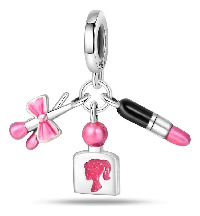 Charms de Letras con Zirconias Color Plateado y Rosa | Grado B