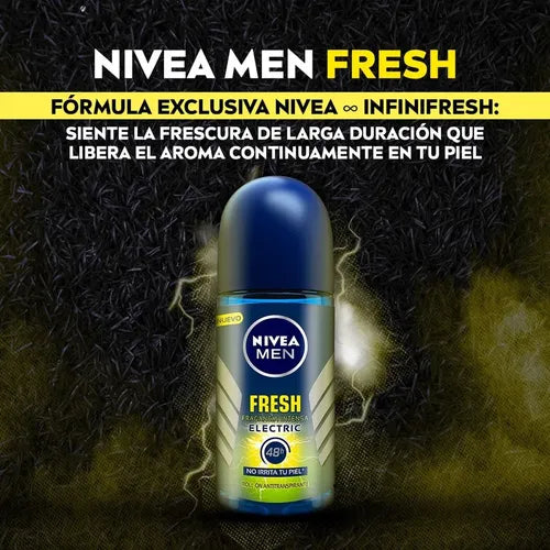 Desodorante Nivea Men Fresh Electric sin Alcohol 50 ML 48H Masculina Intensa | Grado B