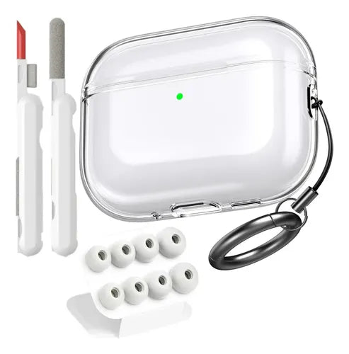 Funda Transparente de Silicona para AirPods Pro 3 con Llavero y Almohadillas | Grado B