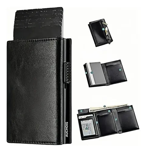 Cartera Tarjetero de Aluminio con Protección RFID para Hombre | Grado B