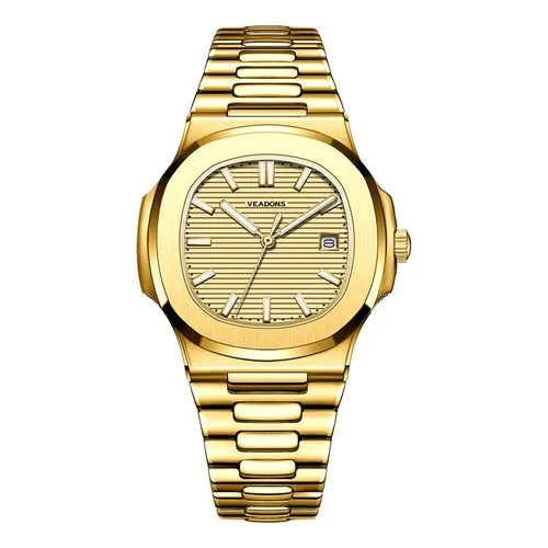 Reloj Zunpai Impermeable Inoxidable Color Dorado para Hombre | Grado B