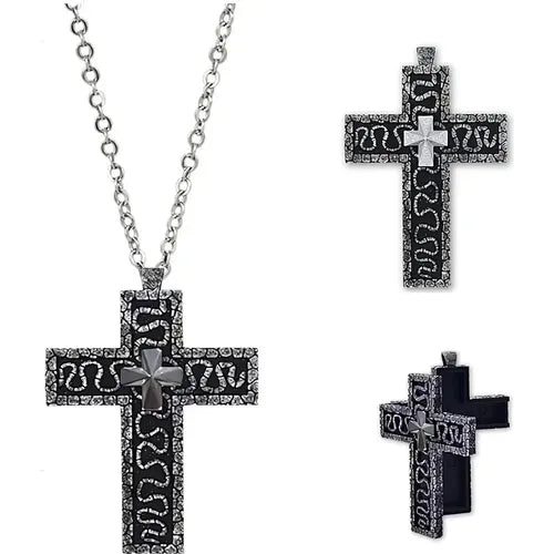Collar con Dije de Cruz y Compartimento Secreto Incluye Caja | Grado B