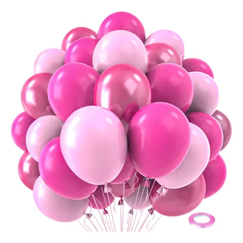 Globos Orbiculares Temáticos de Bebé Rosa con Estrellas 12 Pulgadas 15 Piezas | Grado B