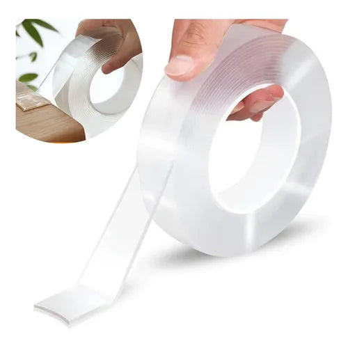 Transparente Cinta Doble Cara Reutilizable Nano Tape 180piezas Liso | Grado B