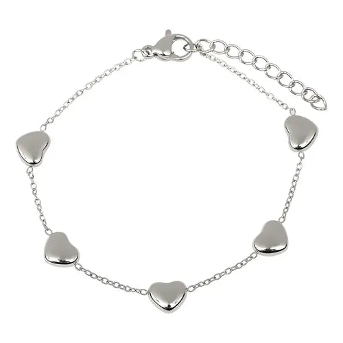 Pulsera Corazón Piedra Natural Acero Inoxidable Pulsera | Grado B