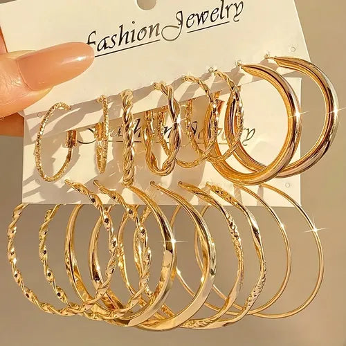 Arracadas Martilladas para Mujer Color Dorado | Grado B