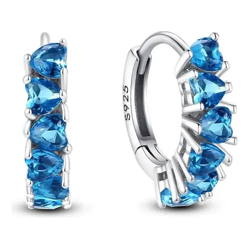 Aretes con Piedras de Colores Regalo para Mamá Color Plateado | Grado B