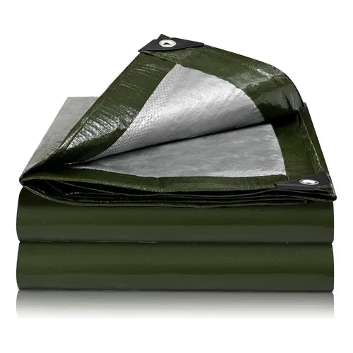 Lona Reforzada Impermeable de Uso Rudo 4 x 5 m Verde Oscuro | Grado B