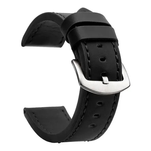 Correa de Reloj de Cuero Premium Estilo Ejecutivo Color Negro 2 cm | Grado B