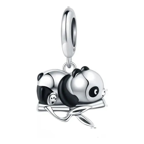 Charm Pando Patito de Hule Pulido Color Plateado | Grado B