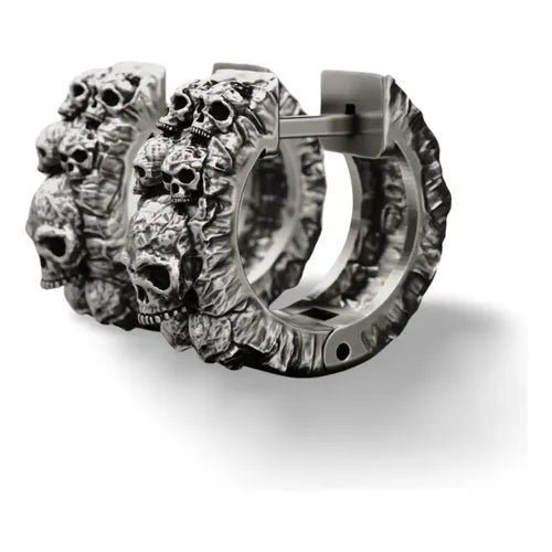 Pendientes de Doble Anillo Color Plateado | Grado B
