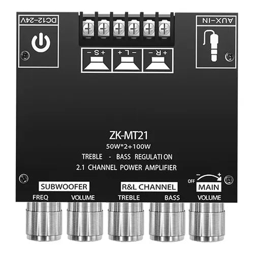 Amplificador de Audio Bluetooth de 50 W con Adaptador de Corriente Color Negro | Grado B