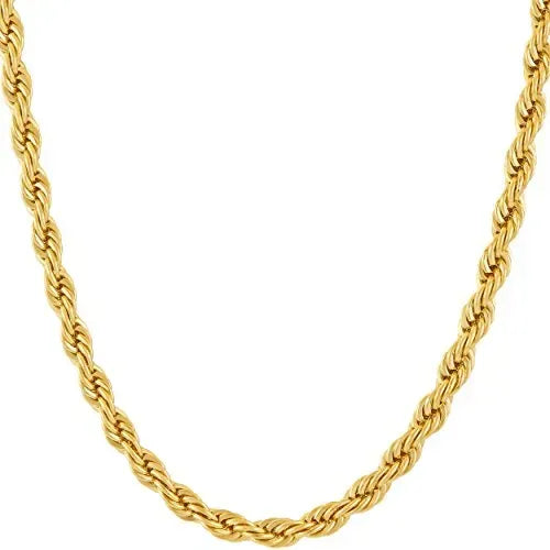 Collar de Cadena Tipo Cuerda de Acero Inoxidable para Hombre en 3 Colores | Grado B