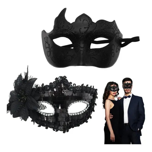 2 Antifaz Fiesta Mascaras Halloween Pareja Carnaval Cosplay | Grado B