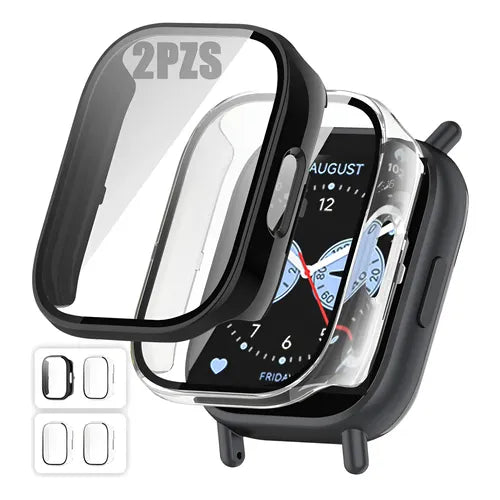 2 Pzs Fundas Con Mica Cristal Templado Para Apple Watch S10 2500
