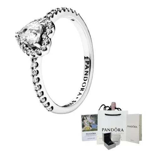 Anillo con Gema Color Blanco Talla 7 Color Plateado