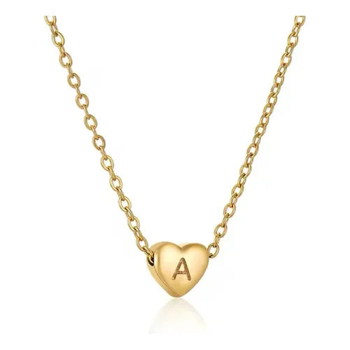 Collar con Dije de Inicial Color Plateado Disponible en 26 Letras | Grado B