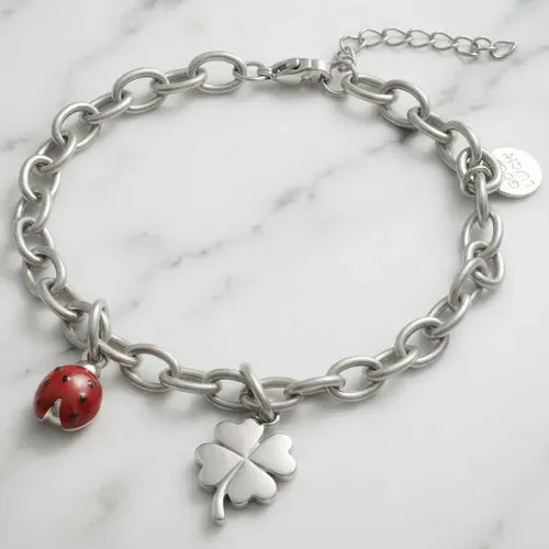 Pulsera Corazón Piedra Natural Acero Inoxidable Pulsera | Grado B