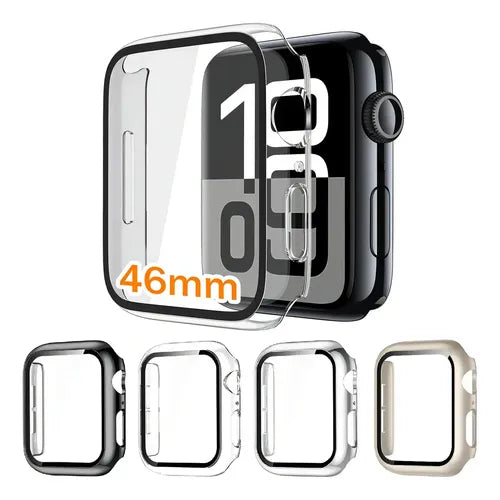 2 Pzs Fundas Con Mica Cristal Templado Para Apple Watch S10 2500