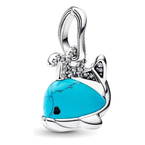 Charm Pando Patito de Hule Pulido Color Plateado | Grado B