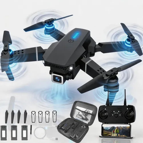 Mini Dron Sjrohe con Doble Cámara 4K, Giro 360, 4 Hélices de Repuesto y 2 Baterías Color Gris | Grado B